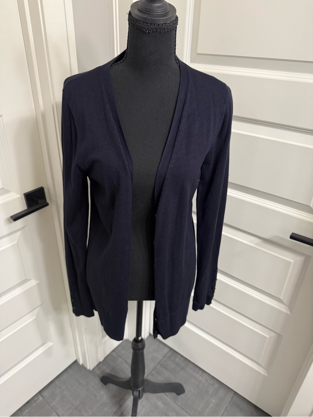 Premise Navy Open-Front Knit Cardigan